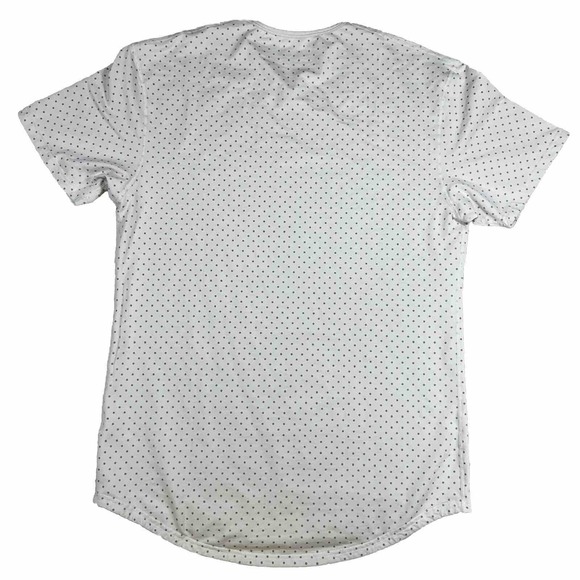 BYLT Drop Cut Lux Shirt Mens Large Beige Polka Dot Short Sleeve S/S Stretch Tee - Picture 2 of 6